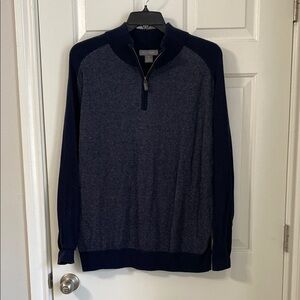 Daniel Cremieux Signature navy long sleeve mens quarter zip sweater